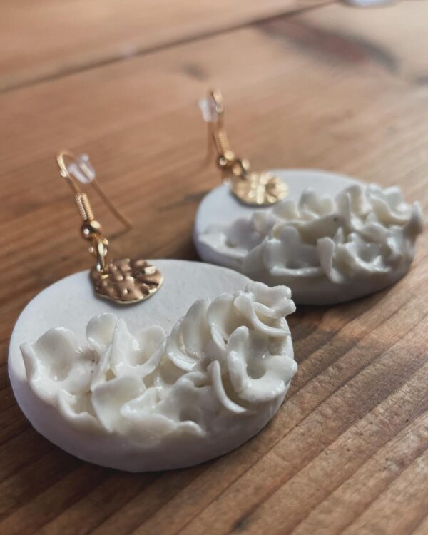 Boucles d'oreilles rondes fleuries