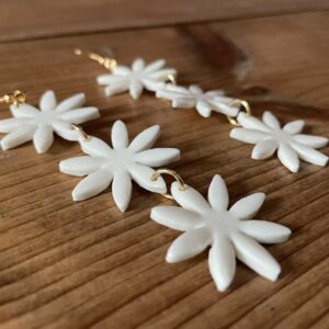 Boucles d’oreilles trio grandes marguerites