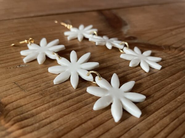 Boucles d’oreilles trio grandes marguerites