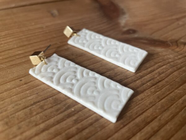 Boucles d’oreilles rectangles textures