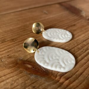 Boucles d’oreilles ovales texturés