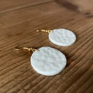 Boucles d’oreilles petits ronds impression fleurie