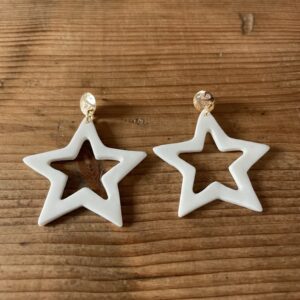 Bijoux-boucles-d-oreilles-étoiles-porcelaine-fait-main