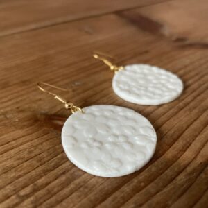 Boucles d’oreilles ronds impression fleurie