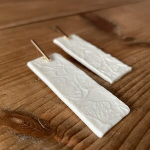 Boucles d’oreilles rectangles gingko