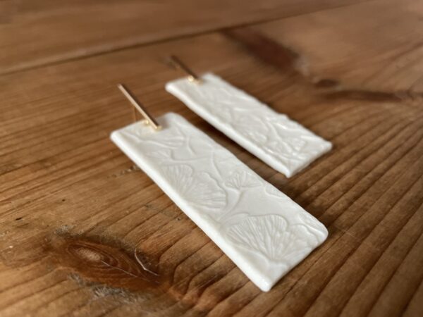 Boucles d’oreilles rectangles gingko