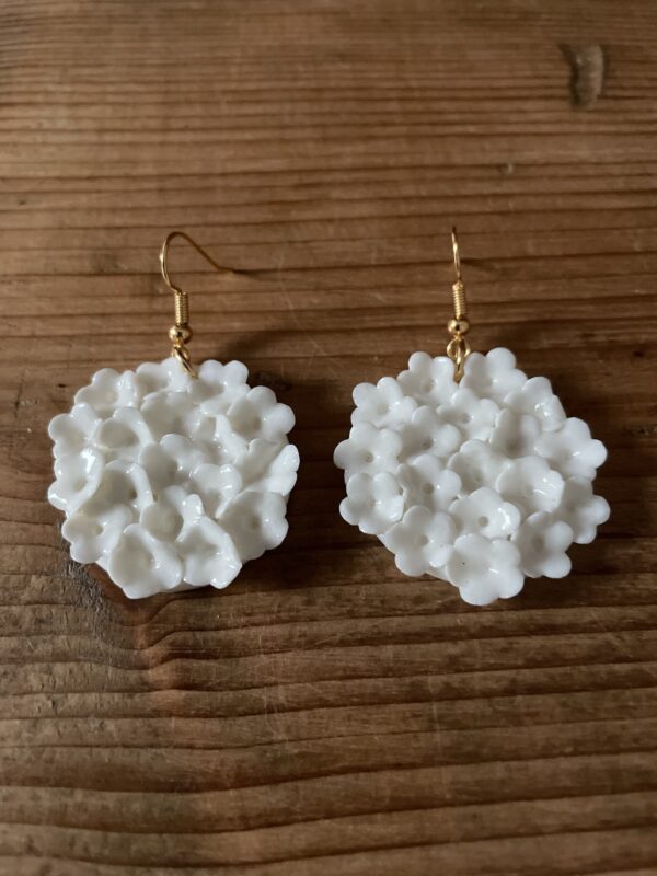 Boucles d’oreilles ronds fleuris – Image 2