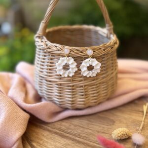 Boucles d’oreilles cercles fleurs