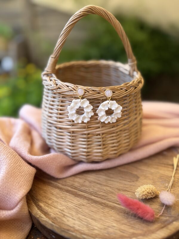 Boucles d’oreilles cercles fleurs