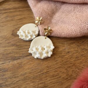 Boucles d’oreilles petits ronds fleuris