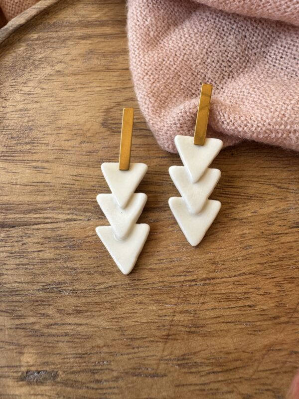 Boucles d’oreilles trio de triangles – Image 3