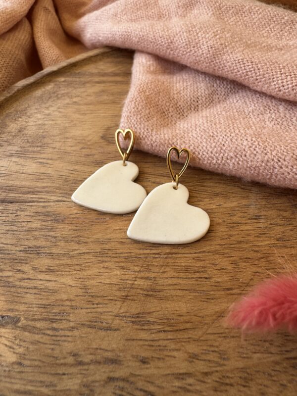 Boucles d’oreilles petit cœur & son cœur doré
