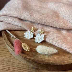 Boucles d’oreilles minis ronds fleuris