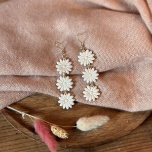 Boucles d’oreilles trio marguerites