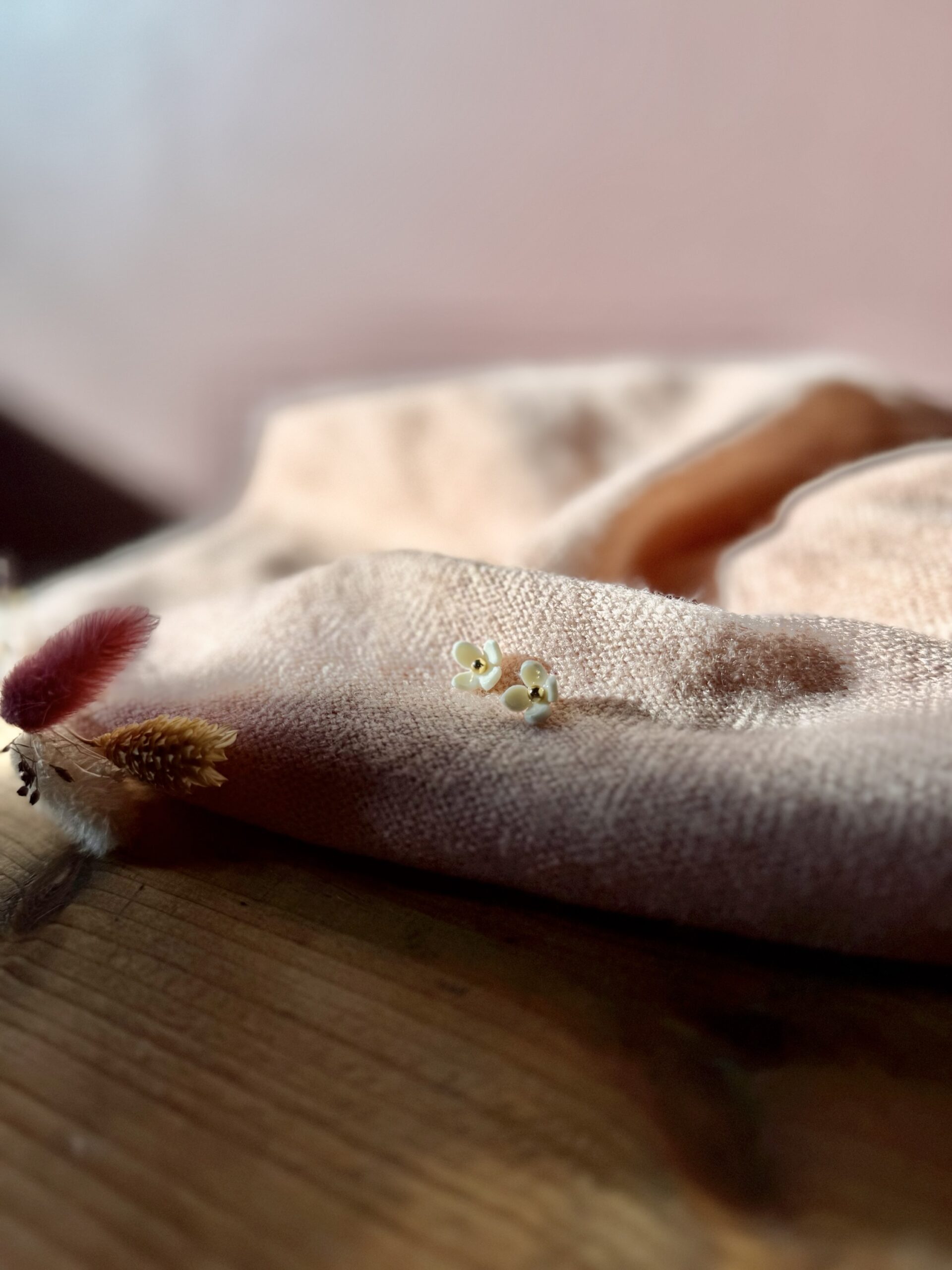 Puces d’oreilles Rosée